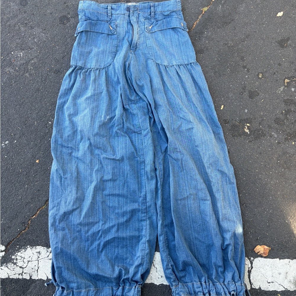 We The Free Distressed Washed Blue Denim Pants